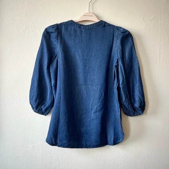 NWT Anne Klein Blue Puff Sleeve Blouse | Size XS - Picture 4 of 4